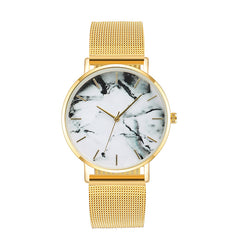 Fashion Rose Gold Mesh Band Creative Marble Female Wrist Watch Luxury Women Quartz Watches Gifts Relogio Feminino